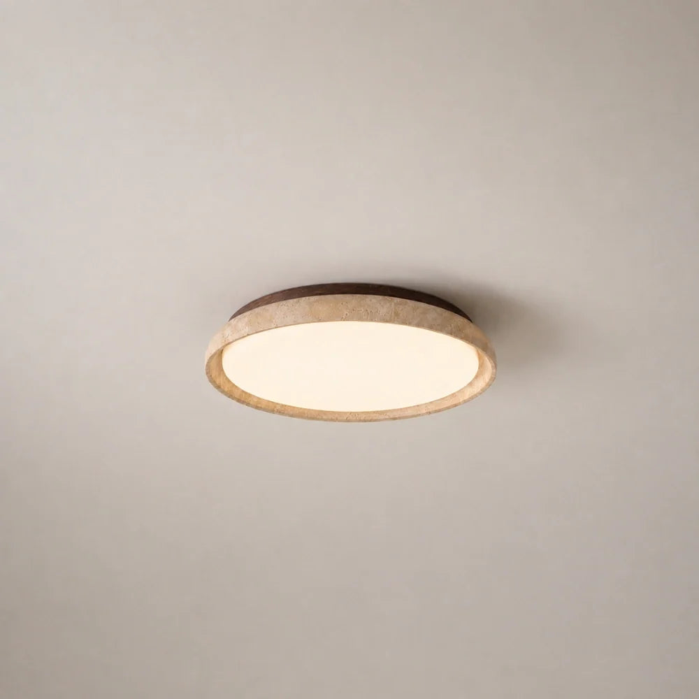Kairo Travertine & Wood Ceiling Light