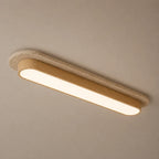 Soraï LED Travertine & Wood Ceiling Light