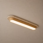 Soraï LED Travertine & Wood Ceiling Light
