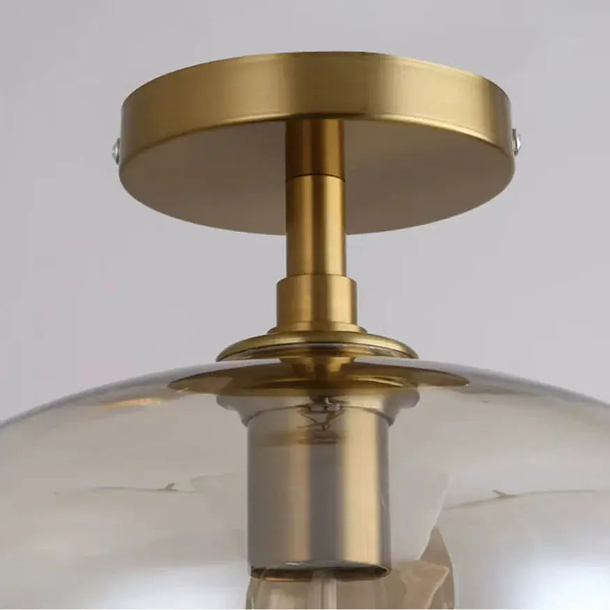 Luno Gold Glass & Metal Ceiling Light