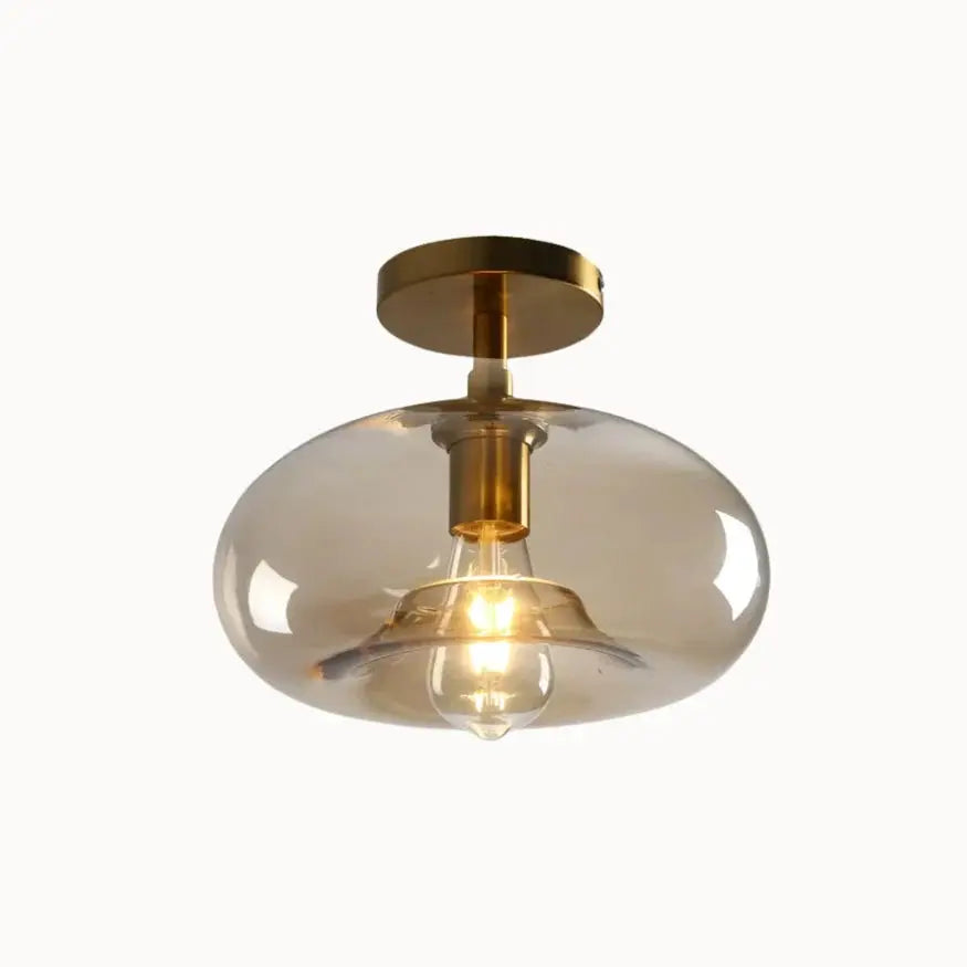 Luno Gold Glass & Metal Ceiling Light