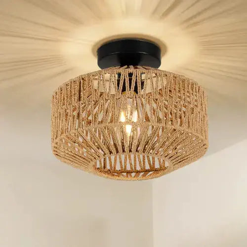 Tova Rattan & Hemp Ceiling Light