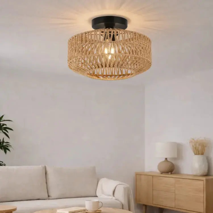 Tova Rattan & Hemp Ceiling Light