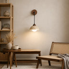 Porva Travertine & Wood Wall Light
