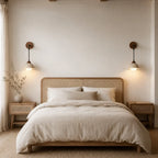 Porva Travertine & Wood Wall Light