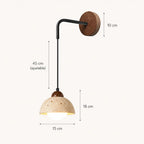 Porva Travertine & Wood Wall Light