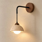 Porva Travertine & Wood Wall Light