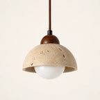 Porvoo Travertine & Wood Pendant Light