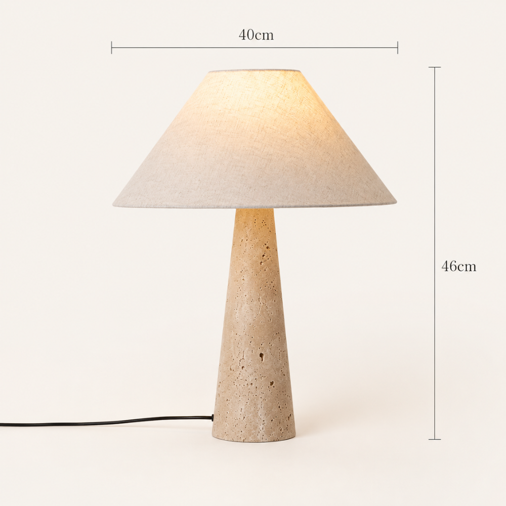 Sila Travertine & Fabric Table Lamp