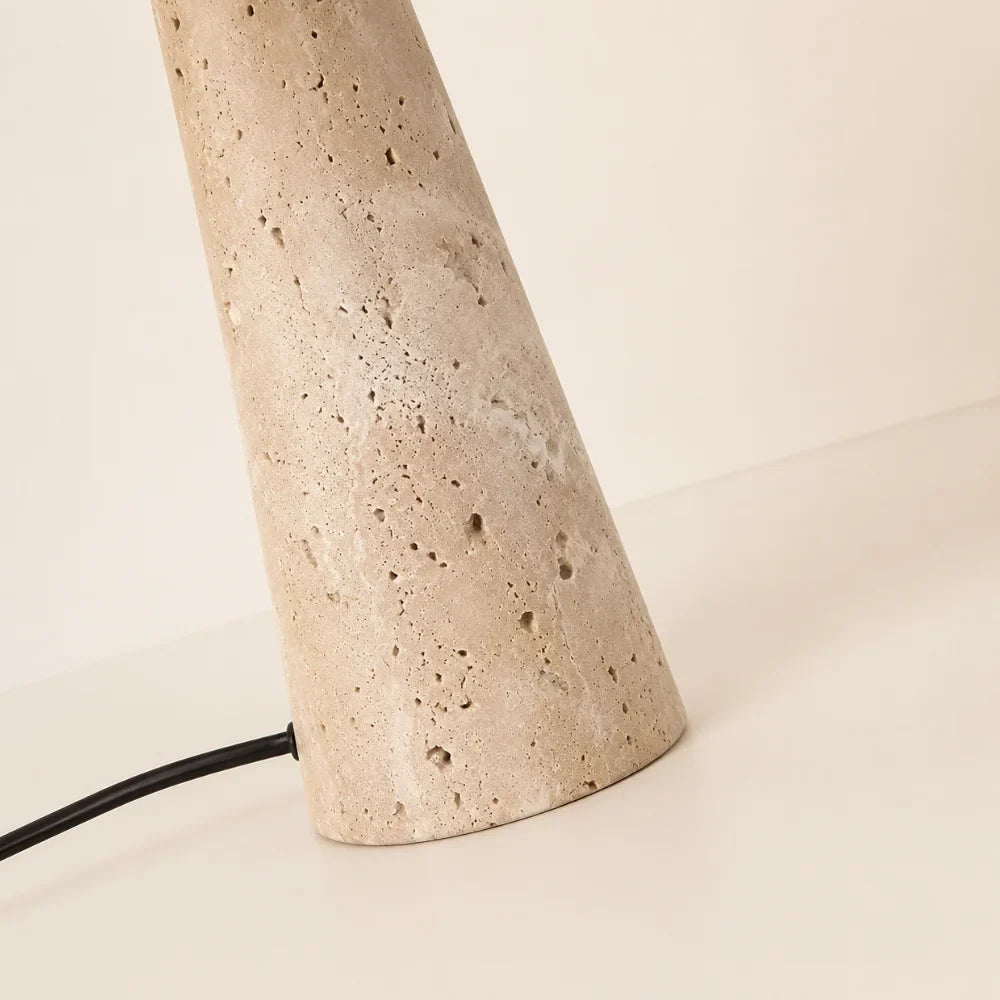 Sila Travertine & Fabric Table Lamp