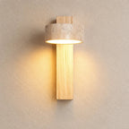 Solberg Travertine & Wood Wall Light