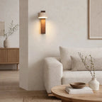 Solberg Travertine & Wood Wall Light