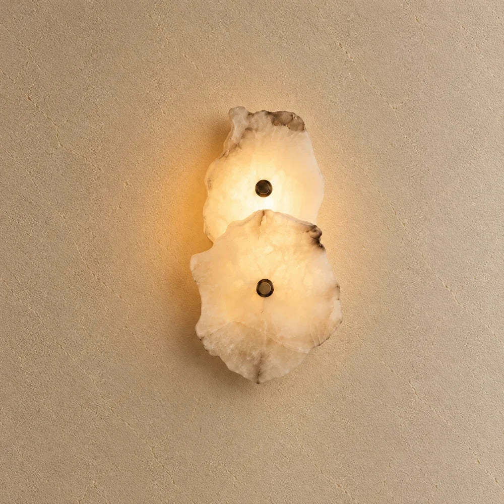 Solvi Alabaster & Brass Wall Light