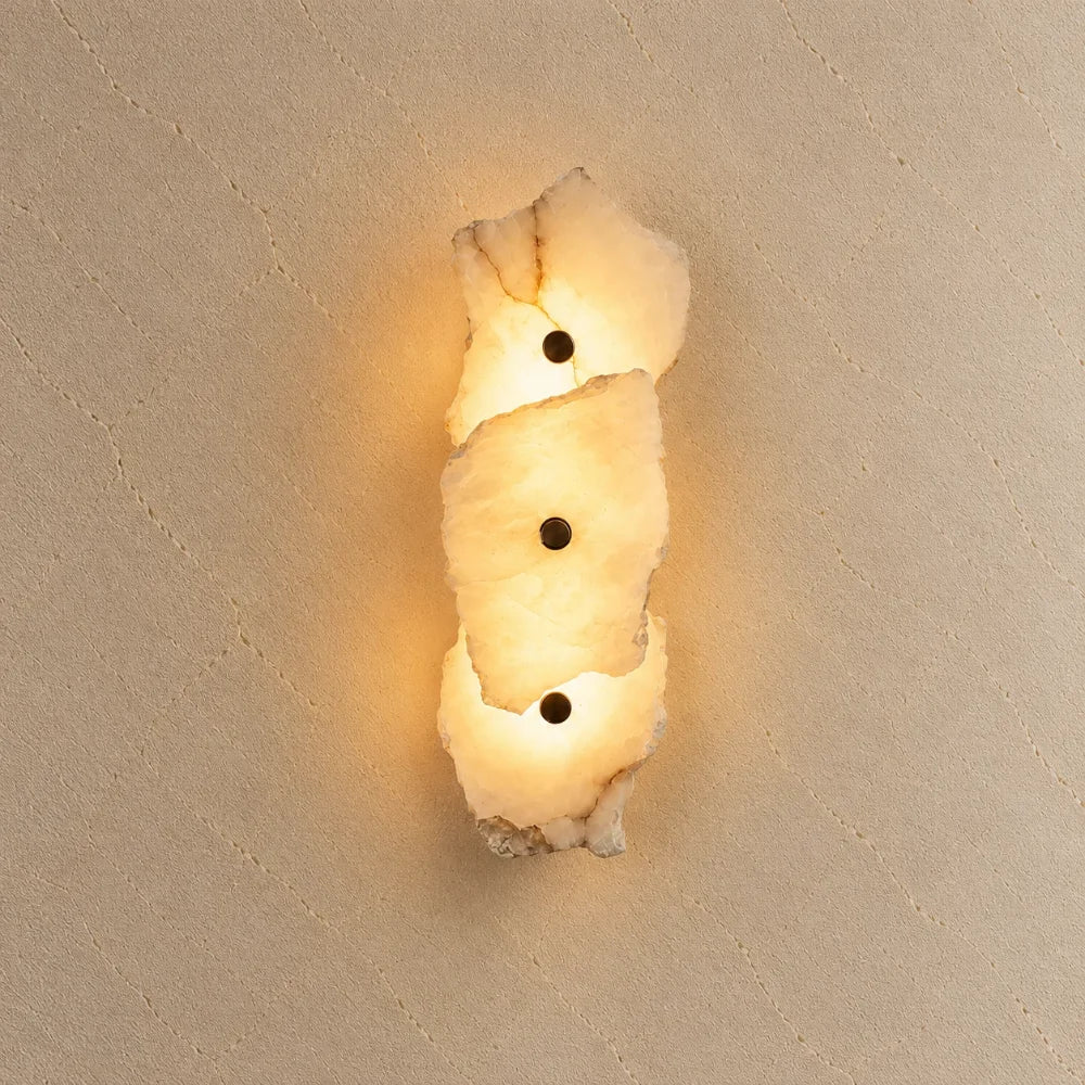 Solvi Alabaster & Brass Wall Light