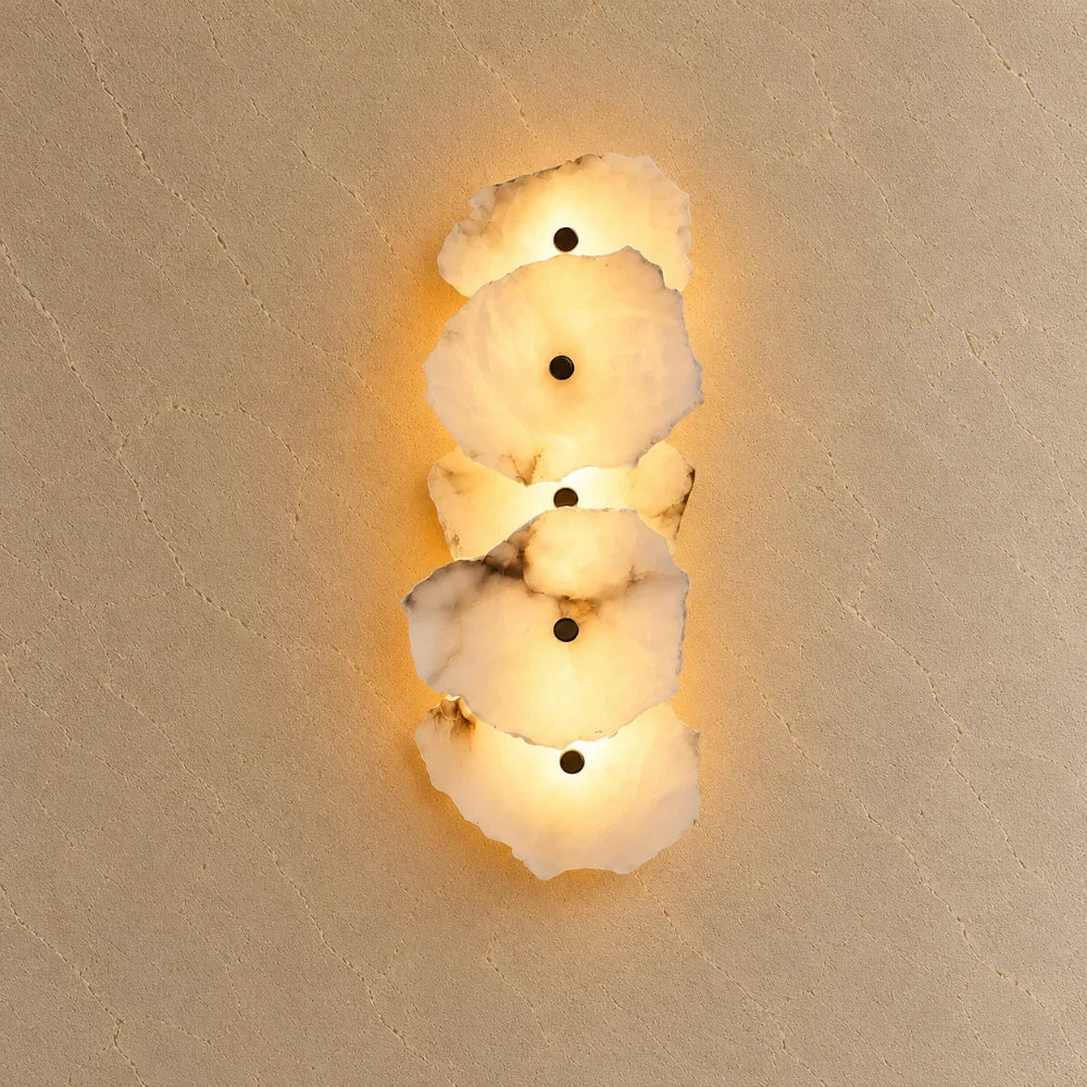 Solvi Alabaster & Brass Wall Light