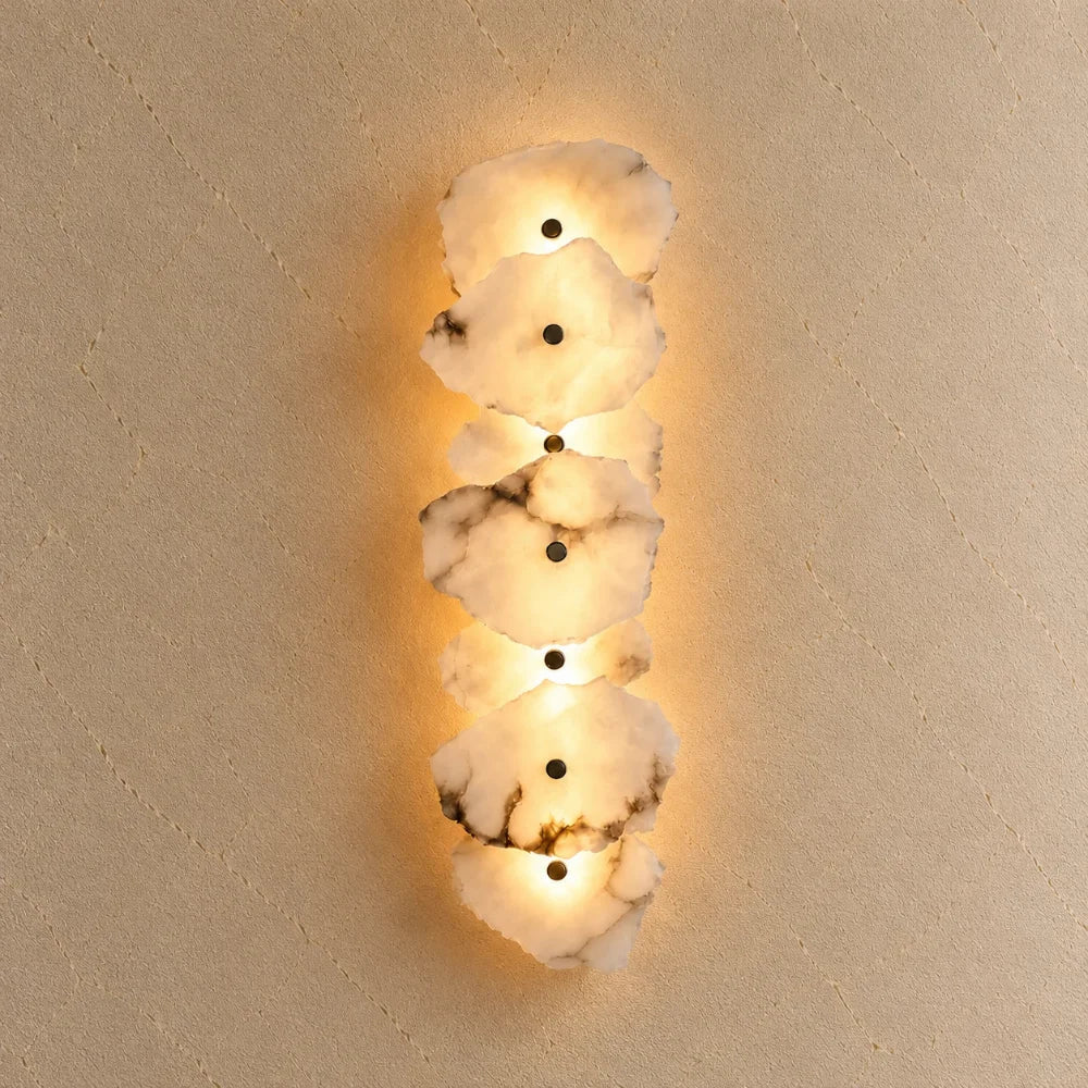 Solvi Alabaster & Brass Wall Light