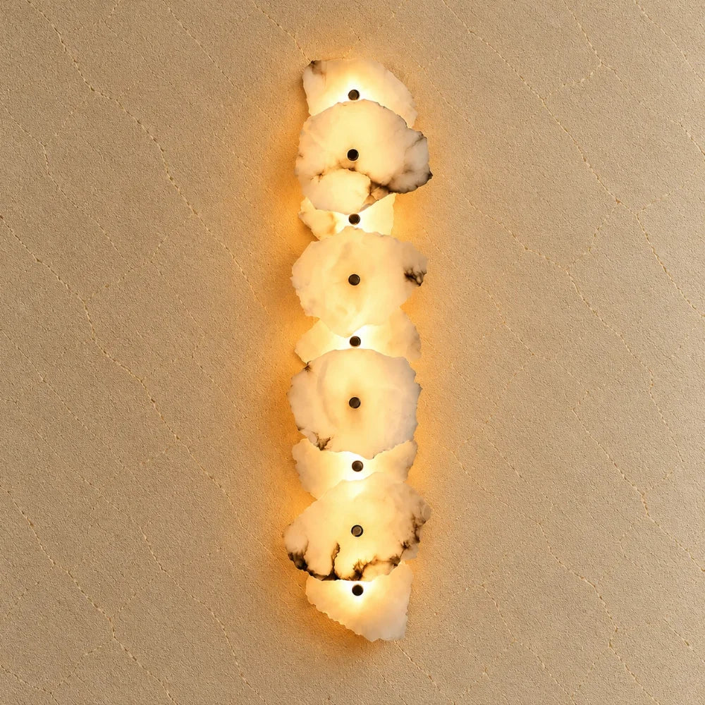 Solvi Alabaster & Brass Wall Light