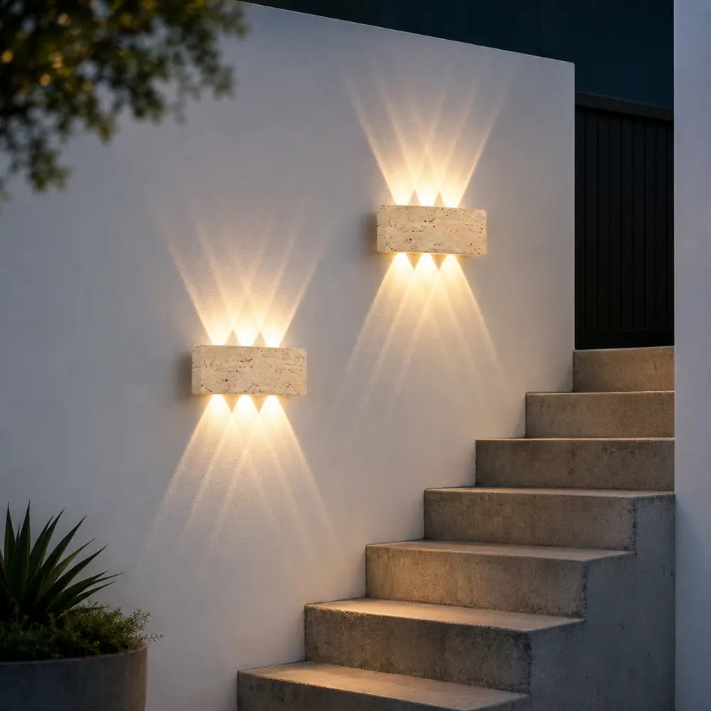 Sorell Outdoor Travertine Wall Light