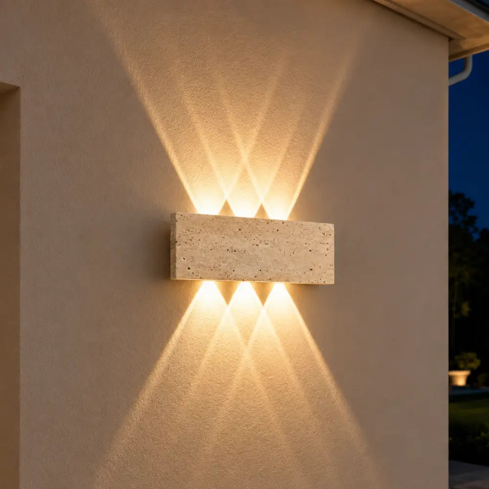 Sorell Outdoor Travertine Wall Light