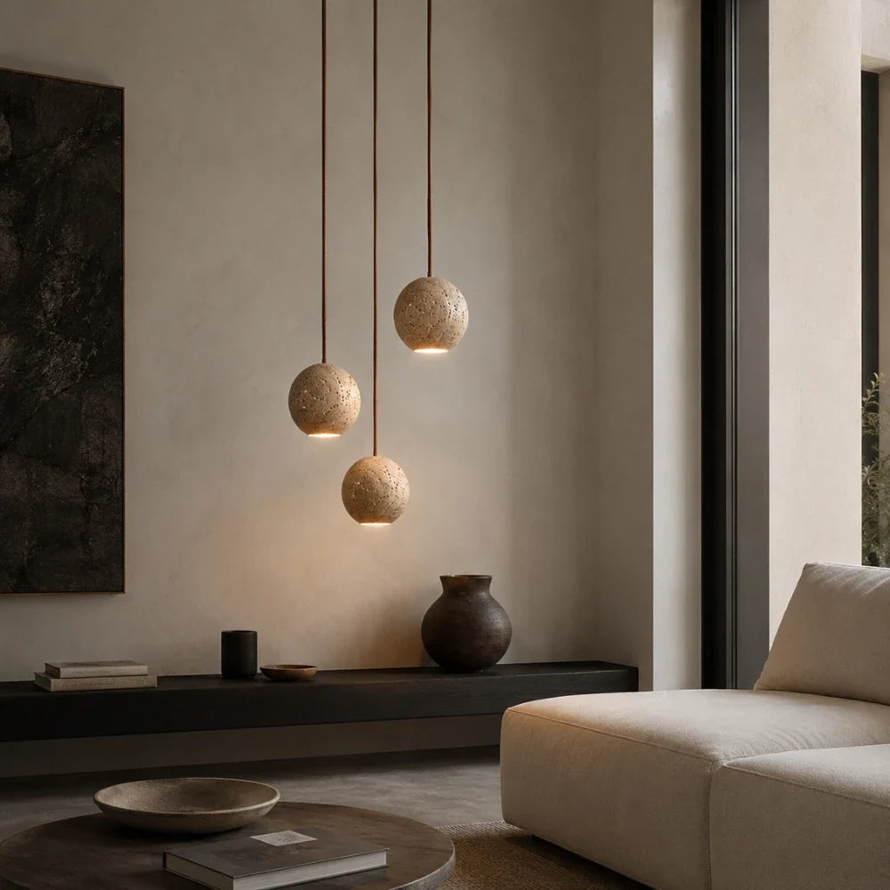 Sten Travertine Pendant Light