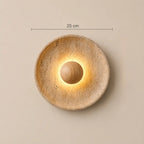 Stona LED Travertine & Wood Wall Light