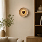 Stona LED Travertine & Wood Wall Light