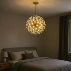 Signe Gold Metal & Crystal Pendant Light