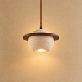 Svala Travertine & Wood Pendant Light