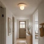 Tärna Travertine & Wood Ceiling Light