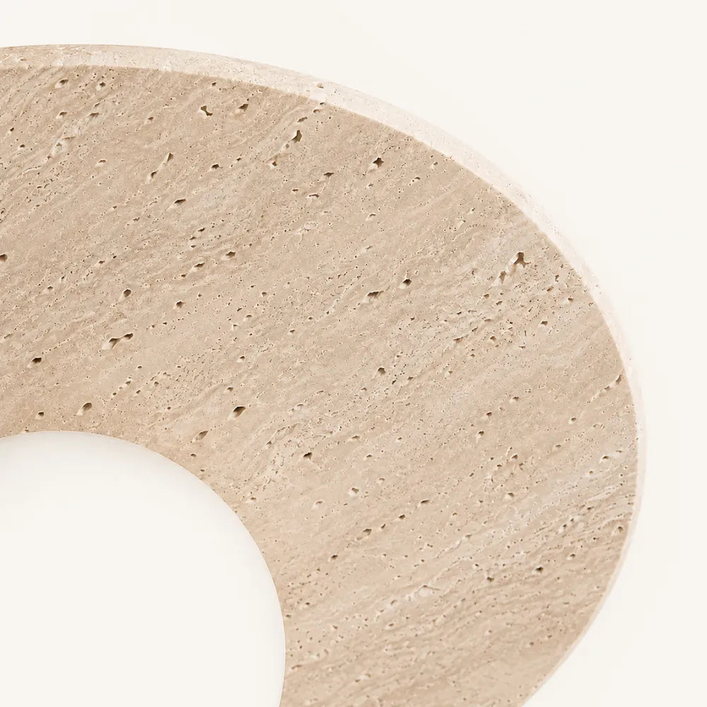Tärna Travertine & Wood Ceiling Light