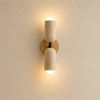 Velin Travertine & Wood Wall Light