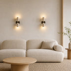 Velin Travertine & Wood Wall Light