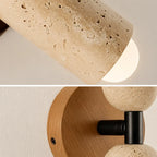 Velin Travertine & Wood Wall Light
