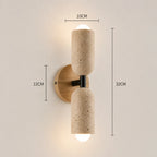Velin Travertine & Wood Wall Light