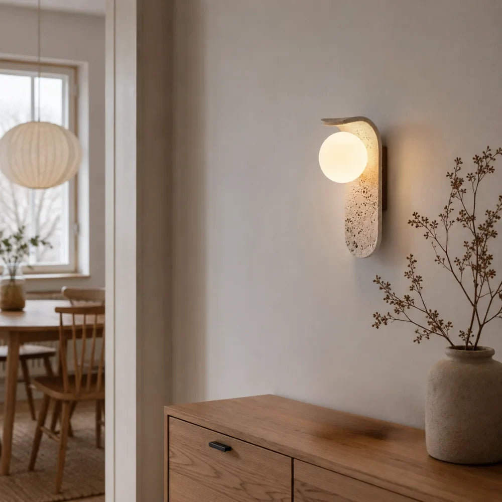 Velor Scandinavian Travertine Wall Light