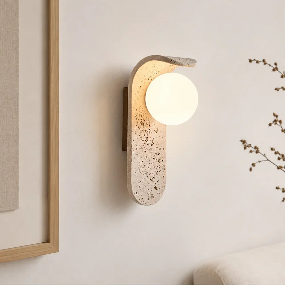 Velor Scandinavian Travertine Wall Light