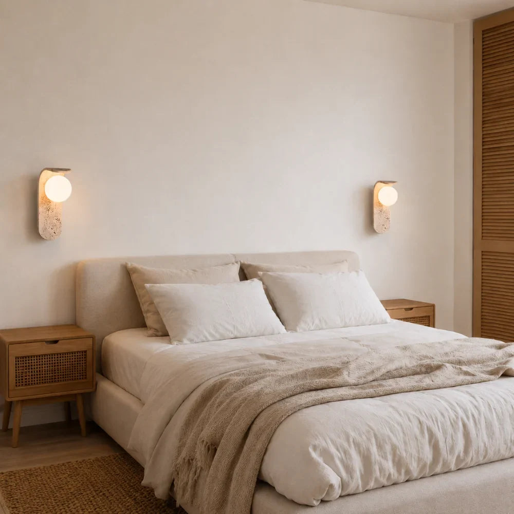 Velor Scandinavian Travertine Wall Light