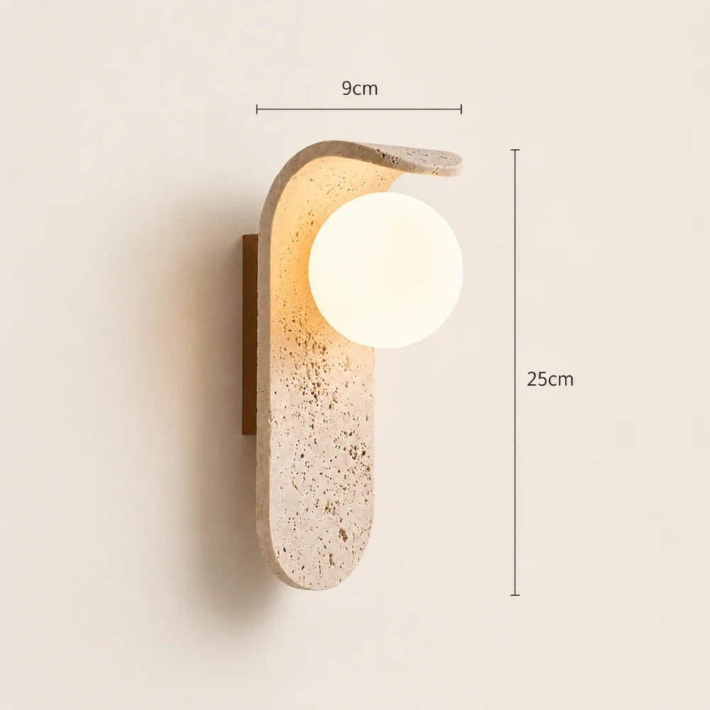 Velor Scandinavian Travertine Wall Light