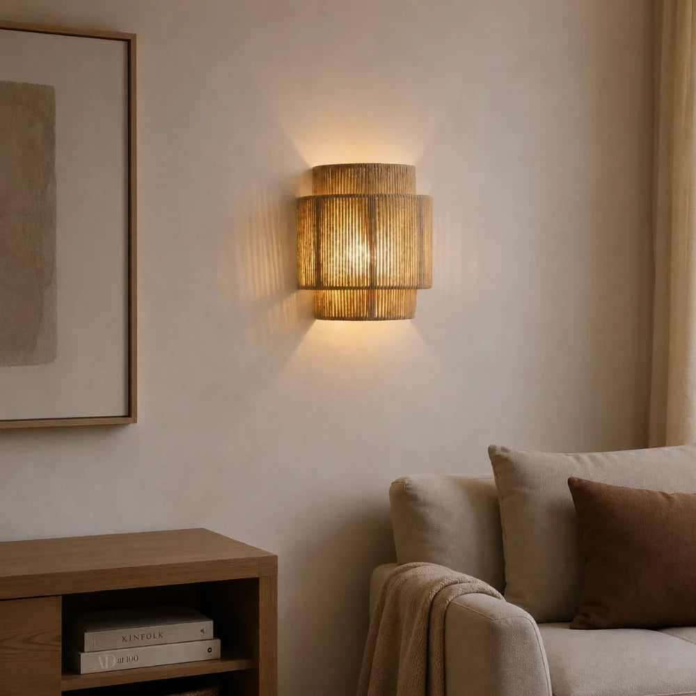 Ylva Rattan & Hemp Wall Light