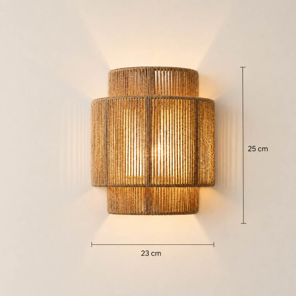Ylva Rattan & Hemp Wall Light